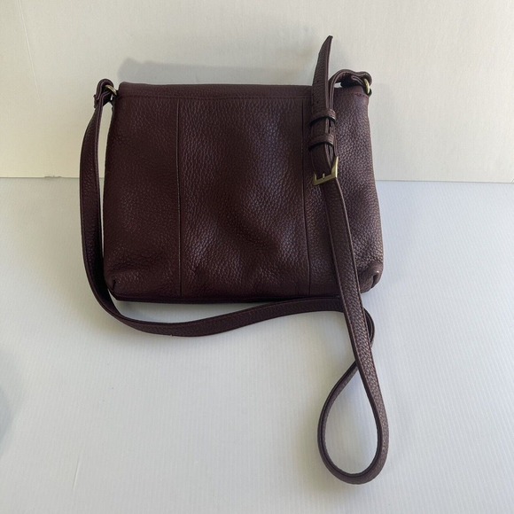 Tignanello Leather Crossbody Bag Medium Burgundy 3 Compartment All Zip - Picture 10 of 14